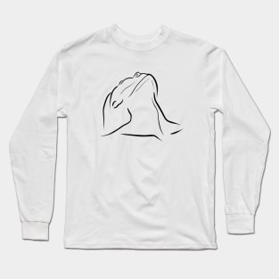 Minimalist Abstract Woman Body Line Long Sleeve T-Shirt